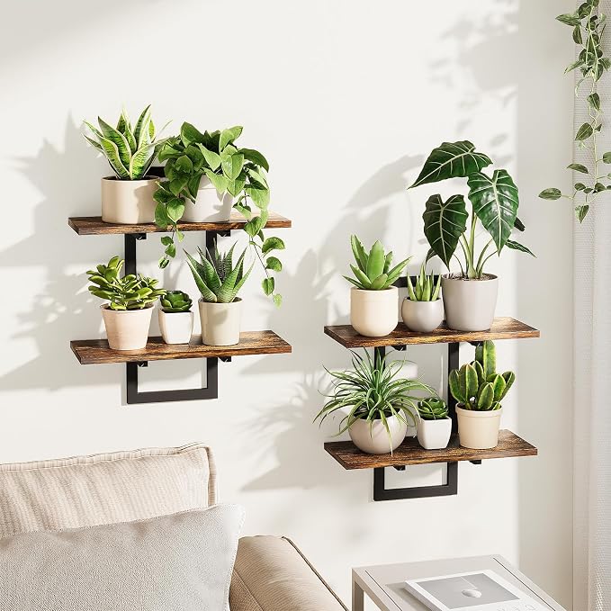 Bamworld Floating Shelves for Wall Planters for Indoor Plants Hanging Shelves by Bamworld