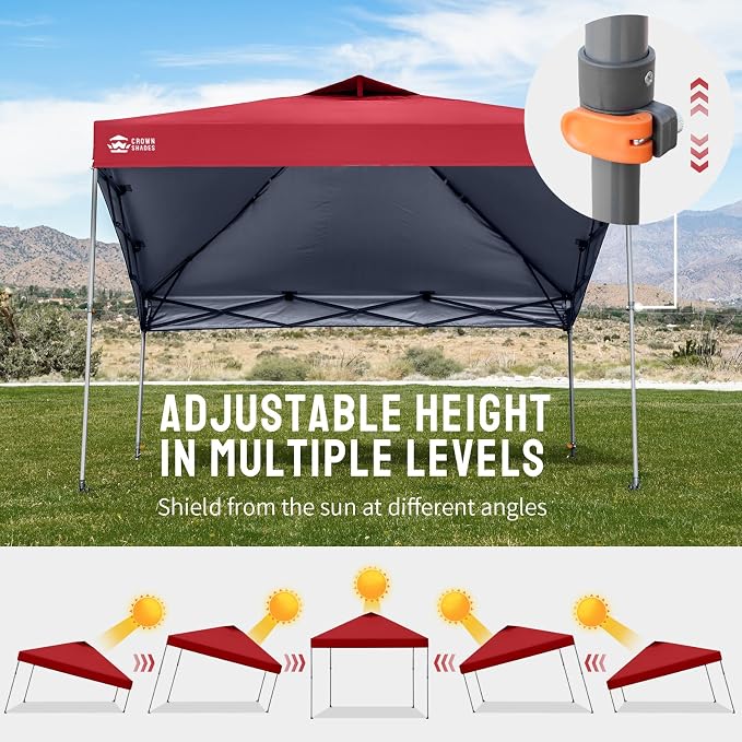 CROWN SHADES Adjustable Height on The Fly, 10x10 Pop Up Canopy - Image 3