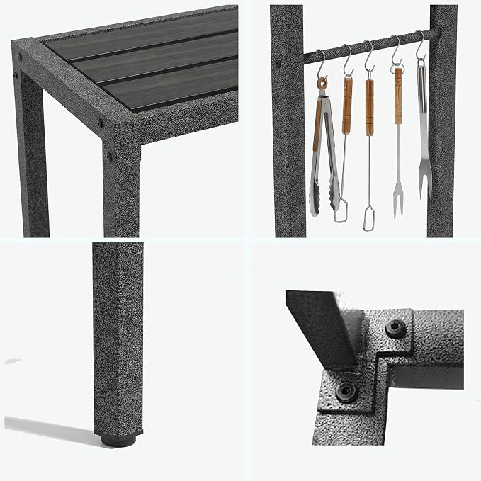 Outdoor Patio Bar Table, Metal Pub Height Bistro Deske - Image 4