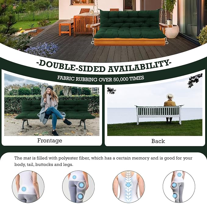 Outside Benches Cushion with Backrest, Thicken Waterproof Swing Cushions 2/3 - Image 4