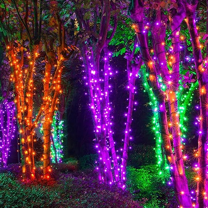 Dazzle Bright 2 Pack Total 400LED 132FT Halloween Solar String Outdoor Lights - Image 6