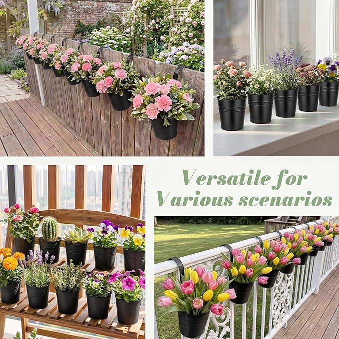 HowRU Hanging Flower Pots, Railing Planter Box - Image 7