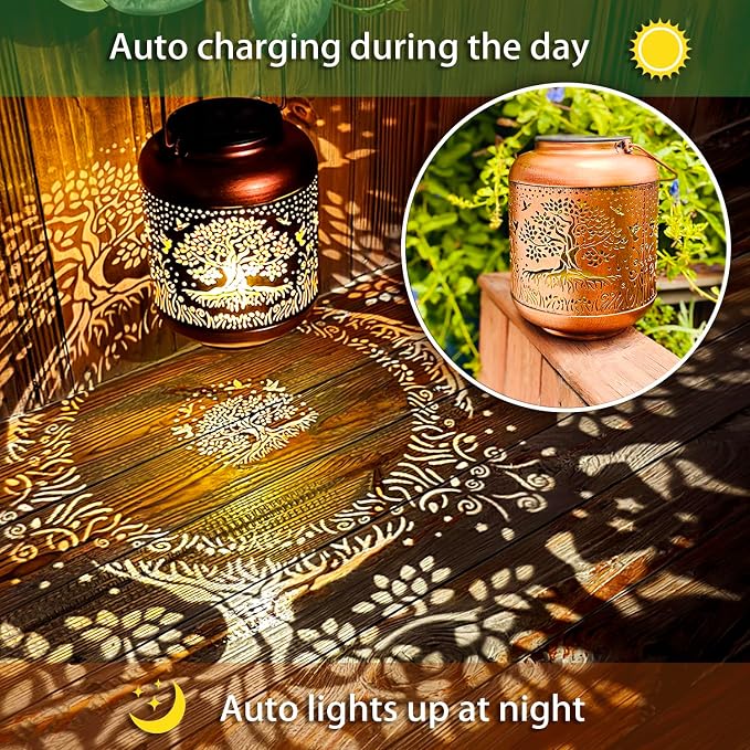 Tree of Life Solar Lanterns Outdoor Waterproof Hanging Solar Lights Big Tree - Image 4