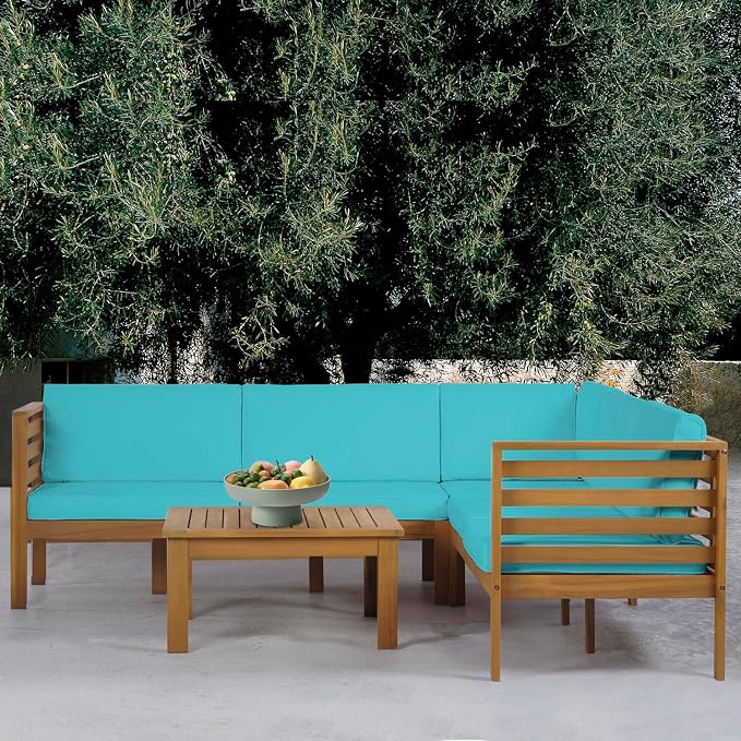 FDW Set L-Shaped Sectional Outdoor Patio Couch daybed Sofa loveseat Seating - Image 3