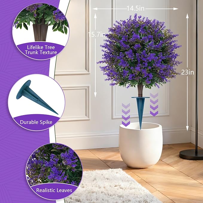 Artificial Lavender Topiary Ball - Image 3