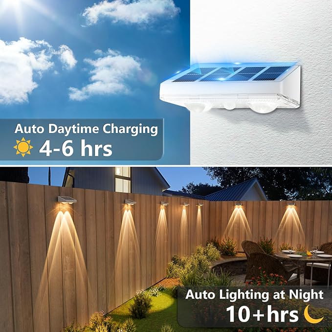 NIORSUN Solar Fence Lights, 24 Pack Solars Deck Light, Warm White Color - Image 3