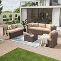 Aoxun 7 Piece Patio Furniture Set Wicker Rattan Patio Conversation Set Outdoor by Aoxun