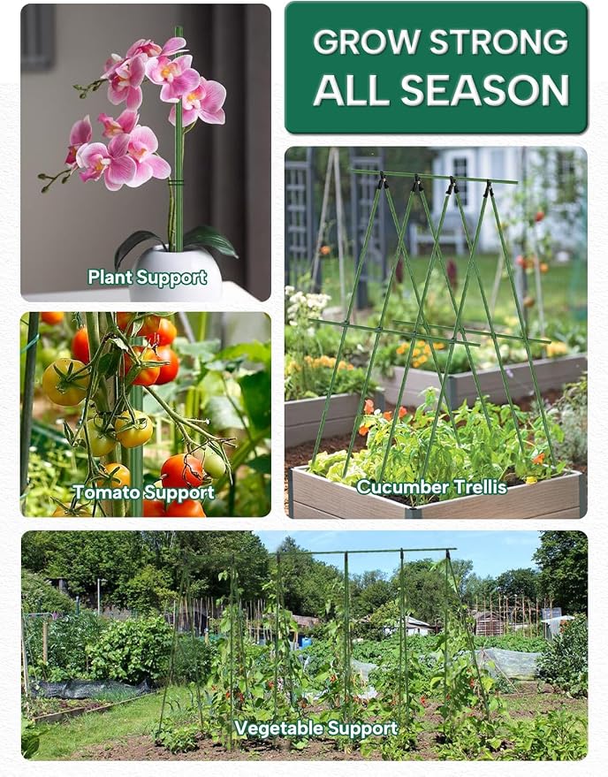 Breeze Touch Garden Trellis for Climbing Plants Outdoor, 20 Pack 17" Tomato - Image 7