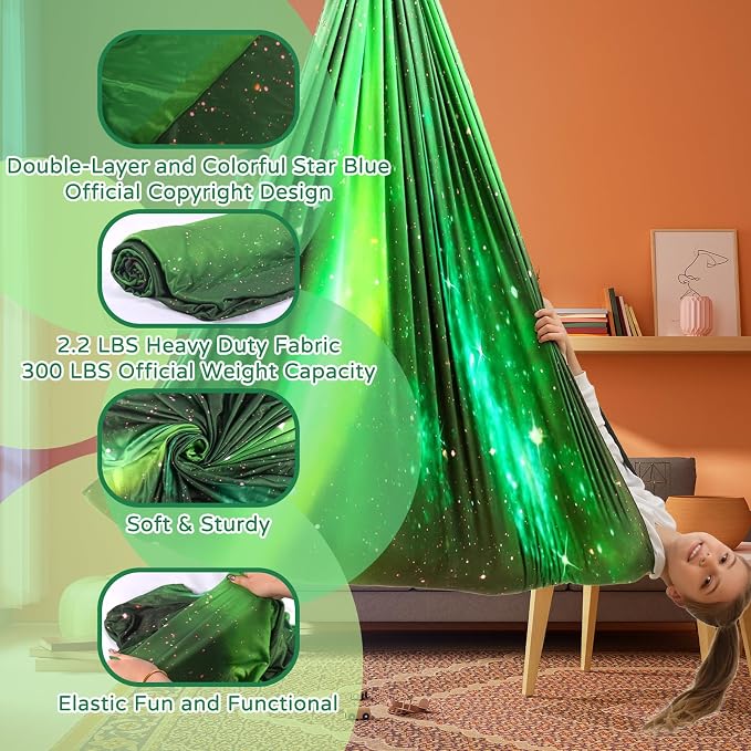 Sensory Swing for Kids and Adults Indoor & Outdoor Double Layer Therapy Cuddle - Image 2