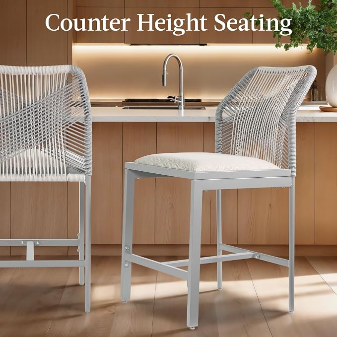 Best Choice Products Indoor Outdoor Counter Height Bar Stools Set of 2 - Image 5