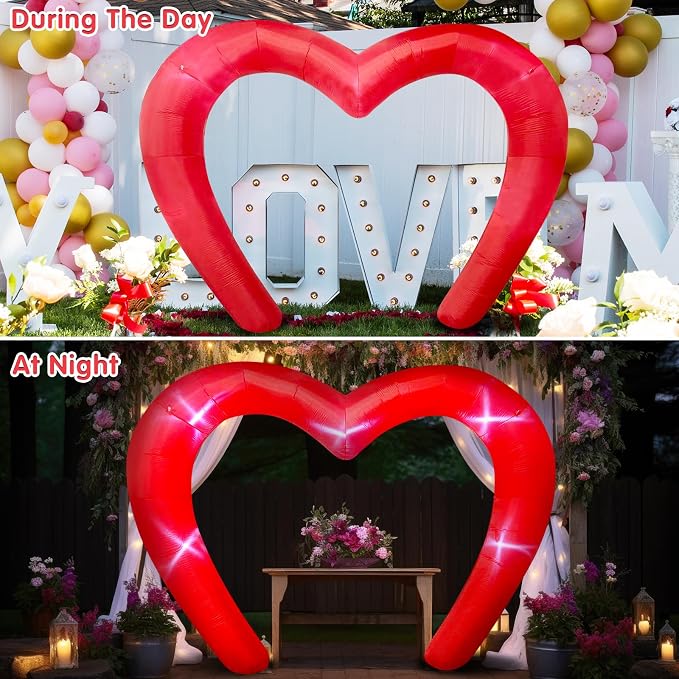 9 * 4.5FT Red Valentine Inflatables Outdoor Decorations Heart Shaped Blow up - Image 4