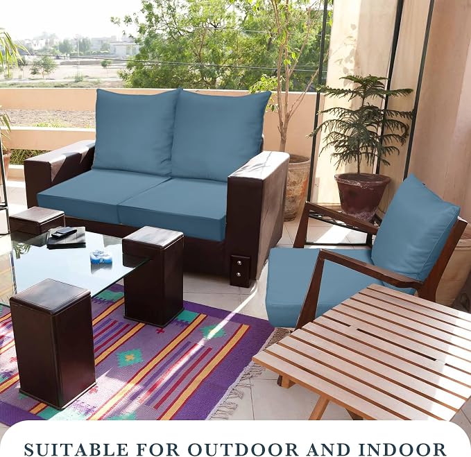 Hoteam 6 Set Outdoor Chair Cushions 20 x 20 Inch Patio Cushions Deep Seat - Image 7