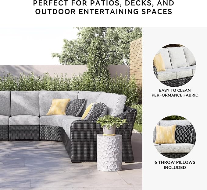Signature Design by Ashley Beachcroft Curved Modern 5-Piece Outdoor Sectional - Image 5