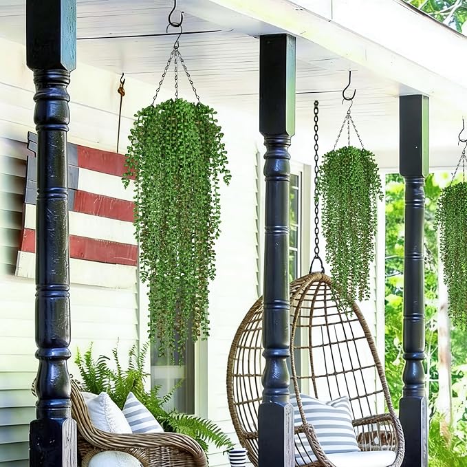 Waipfaru 4Pcs Artificial Hanging Plants, Fake Vines Fake Hanging Plants - Image 7