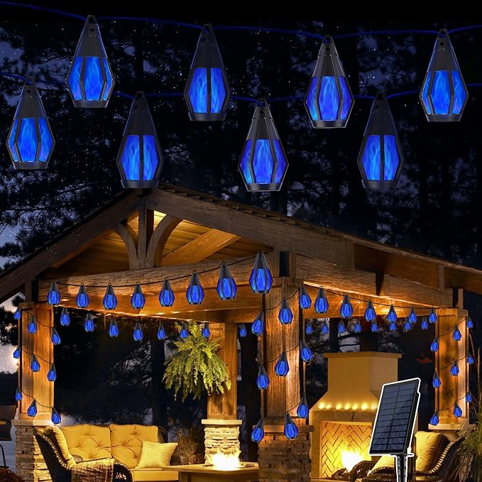 Solar String Lights for Outside, 21Ft Solar Patio Lights by Jnaurb