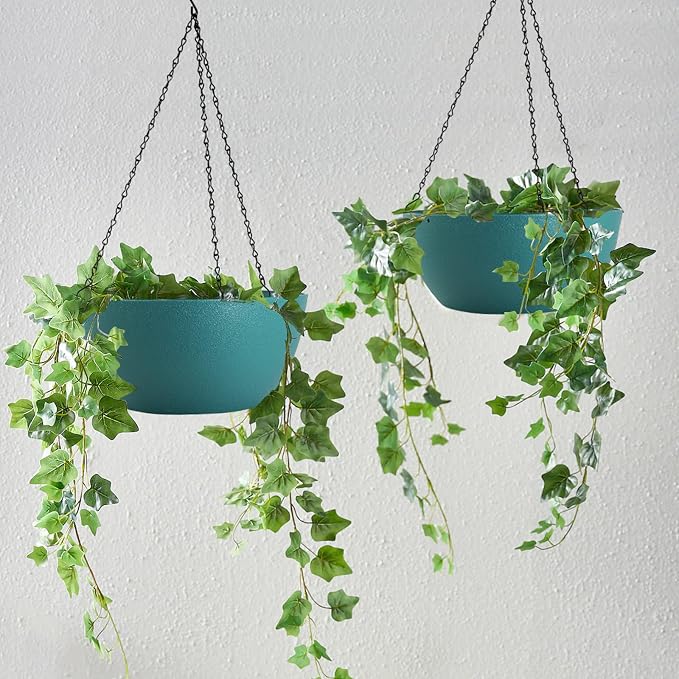 WOUSIWER 13 inch 2 Pack Large Hanging Planters - Image 6