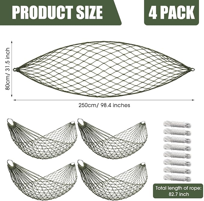 Jerify 4 Pack Mesh Hammocks Set - Image 2