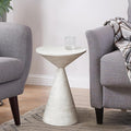 Small Drink Table, Round Martini Table, Drum End Table Side Table, Metal Accent by COVLON
