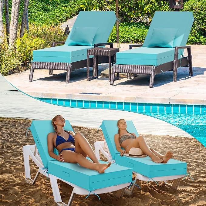 Outdoor Water-Resistant Olefin Chaise Lounge Cushions - Image 8