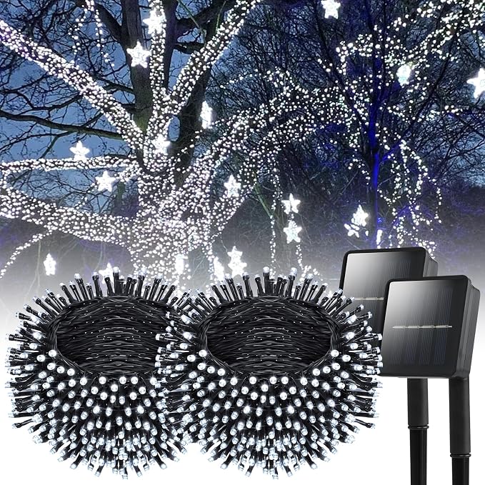 Dailyart Solar String Lights Outdoor, 2 Pack 240 Led Solar Fairy Lights by Dailyart