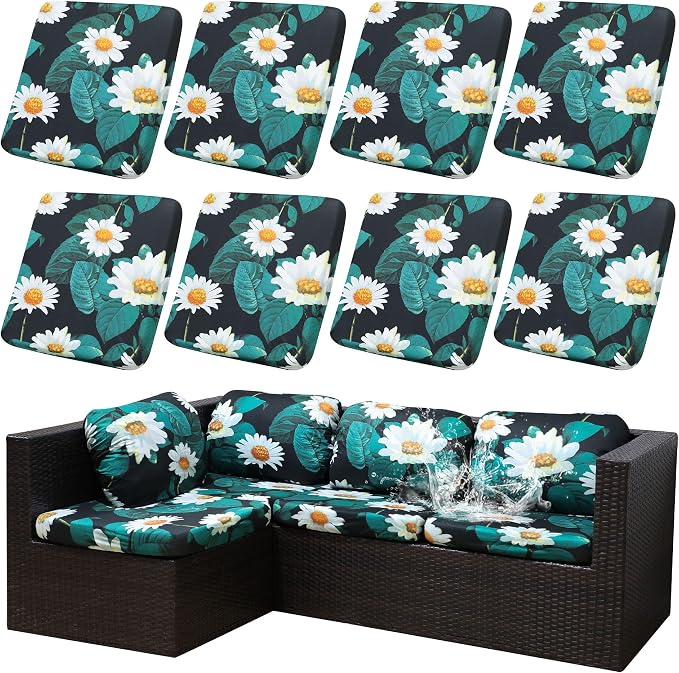 Outdoor Cushion Covers Set, Replacement by SUKAIKEQA