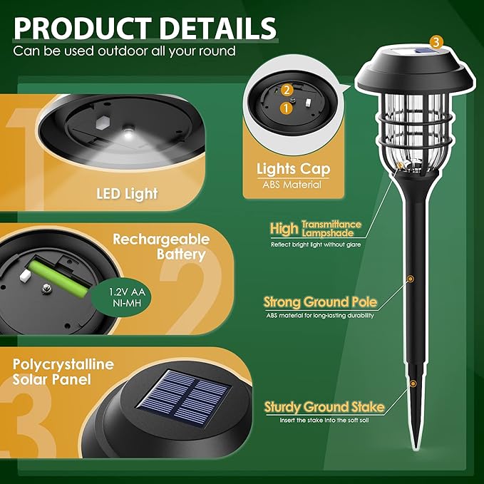 SOLPEX Solar Lights for Outside, Solar Outdoor Pathway Garden Lights Waterproof - Image 3