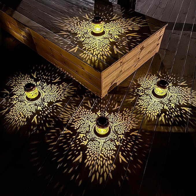 2 Pack Tree of Life Outdoor Solar Hanging Lanterns Waterproof LED Solar Lights - Image 2