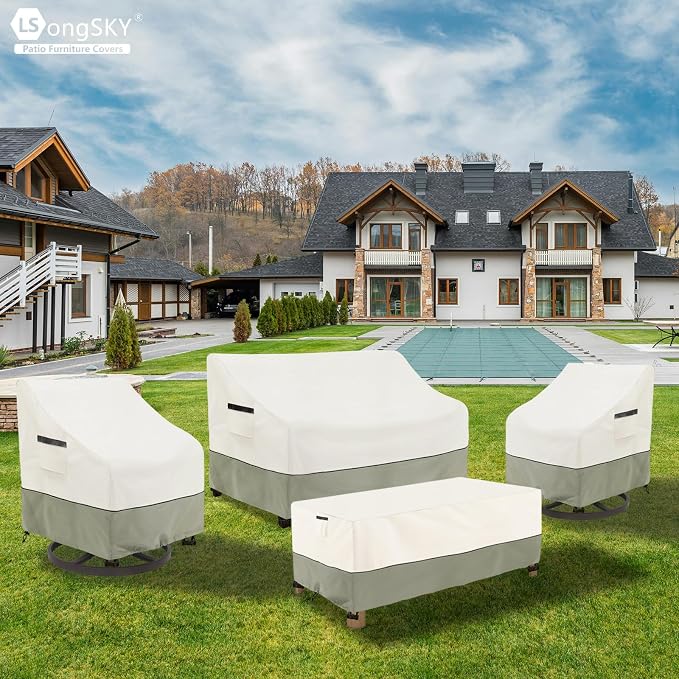 Outdoor Swivel Rocker Chair Covers 2 Pack, 35 W x 37 D x 36 H inches, 100% - Image 6