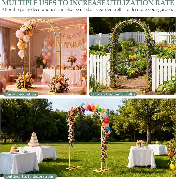 WellSign Balloon Arch Stand 7.2FTx4.3FT, Garden Arch Trellis - Image 6
