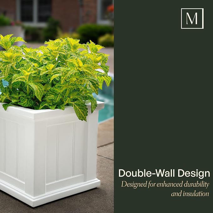Mayne Cape Cod 14-Inch Square Planter – Self-Watering, Weather-Resistant Planter - Image 5