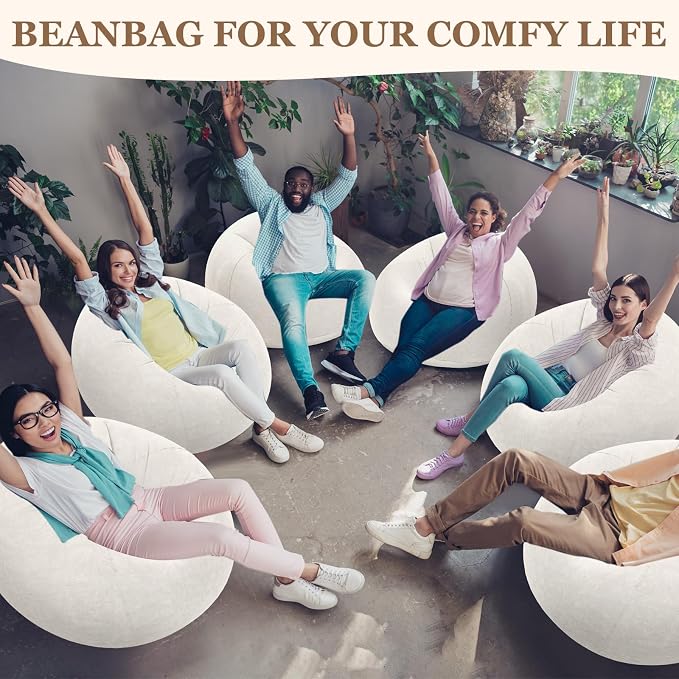 Realspring Inflatable Bean Bag Chairs Outdoor Blow up Camping Chairs Inflatable - Image 6