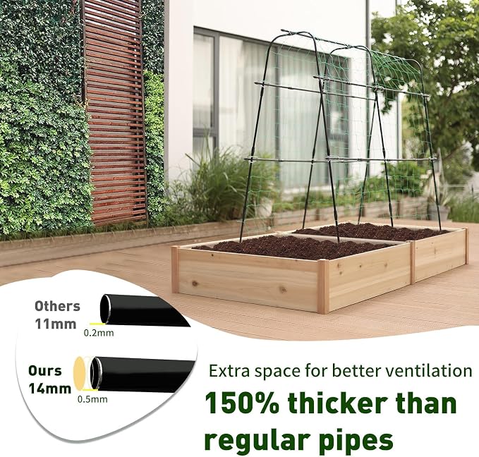 Lalahoni Cucumber Trellis, 5.3x5.3 Feet Metal Garden Arch Plant Support - Image 3