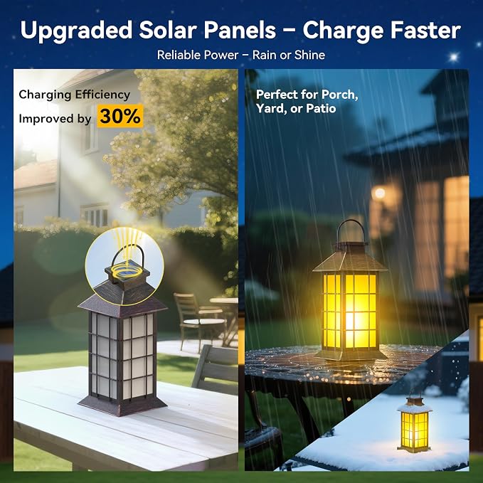 2 Pack 13" Copper Solar Lantern - Image 5