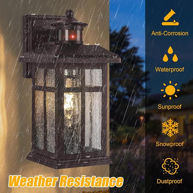 Updated Dusk to Dawn Porch Light, Exterior Light Fixtures Wall Mount Oil Rubbed - Image 7