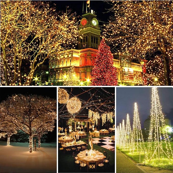 2 Pack 100 LED Solar Powered String Lights, Each 33FT Copper Wire 8 Modes Solar - Image 7