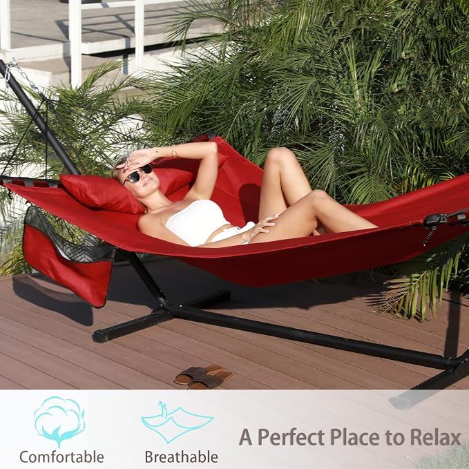 TegerDeger 12FT 2 Person Hammock Large Hammock 450LB Capacity Hardwood Spreader - Image 2