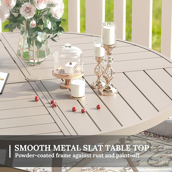 VICLLAX Round Patio Table with Adjustable Umbrella Hole - Image 5