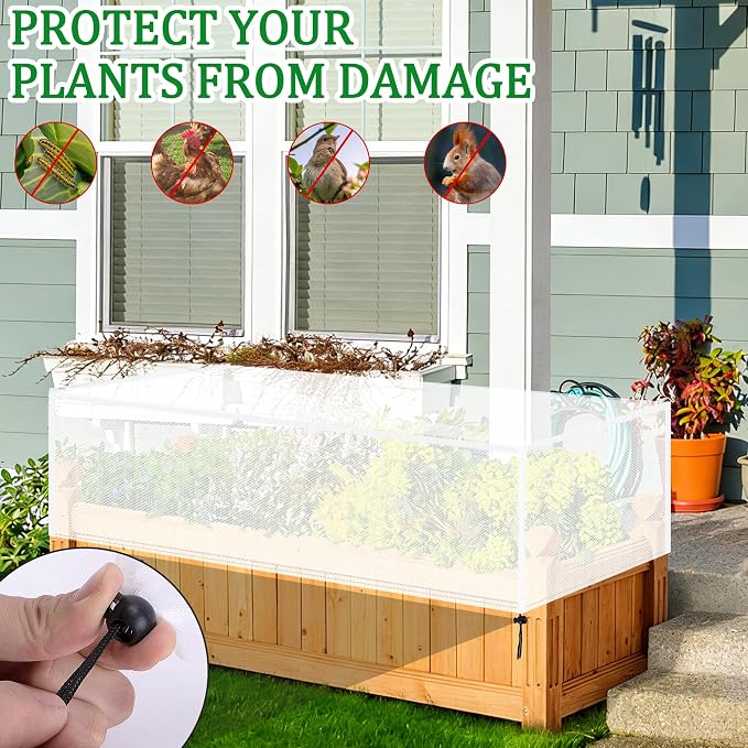 2 Pack Garden Netting for Raised Beds, 37.4" x 19.6" x 19.6" Garden Bed Insect - Image 6