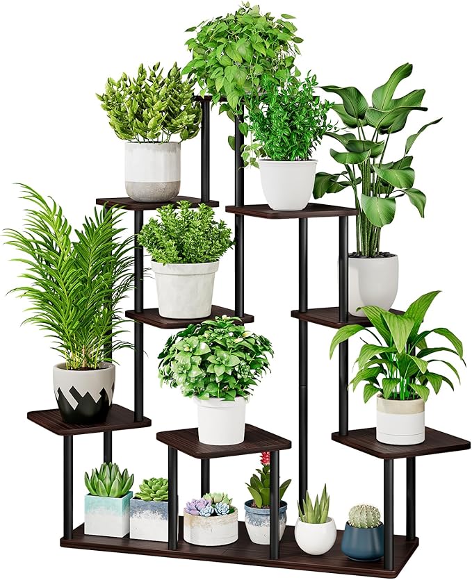 AZERPIAN Plant Stand 9 Tier Indoor Metal Flower Shelf by AZERPIAN