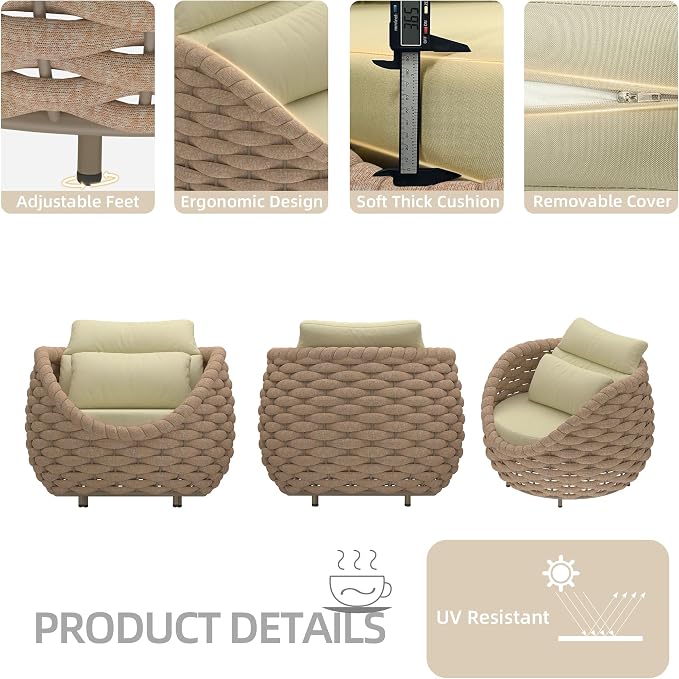 TWT All-Weather Textilene Rope Balcony Furniture - Image 3