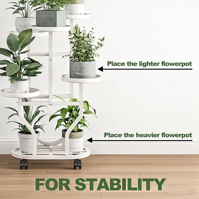 Plant Stand 5 Tier Indoor Outdoor Metal Flower Shelf - Image 3