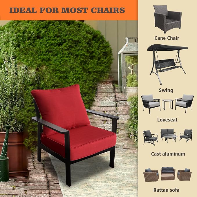 Goodgoods 24x24 inch Outdoor/Indoor Deep Seat Patio Cushion Set of 1 Resilient - Image 4