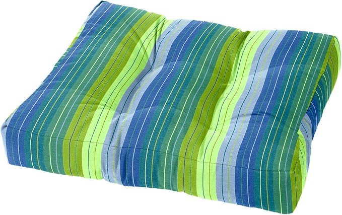Cushion Source Tufted Ottoman Cushions, Sunbrella Seville Seaside by CushionSource