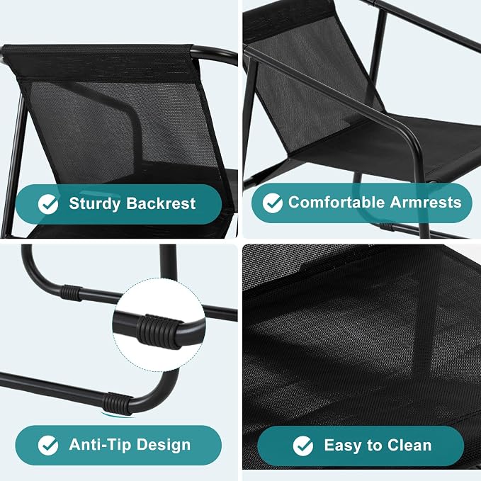 DUMOS 4 Piece Patio Furniture Set，Outdoor Patio Furniture Conversation Set - Image 3