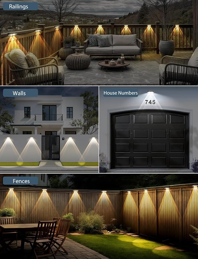 Solar Fence Lights Outdoor-3000/4000/6000K 3 Mode, IP65 Waterproof Solar - Image 7