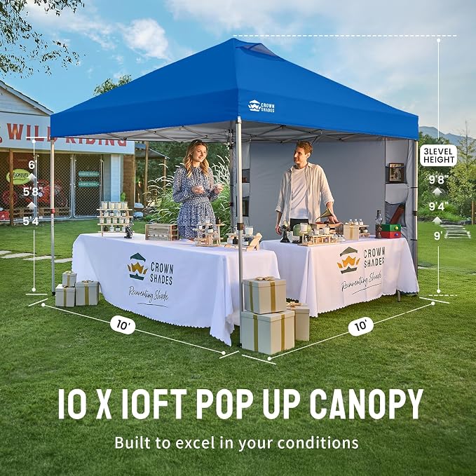 CROWN SHADES Canopy Tent, 10 x 10 Foot Portable Pop Up Outdoor Shelter - Image 7