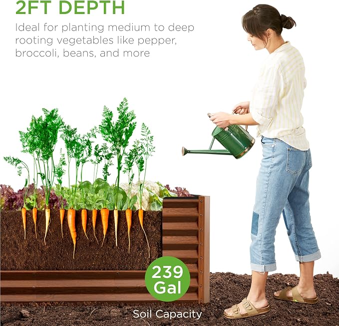 Best Choice Products 8x2x2ft Outdoor Metal Raised Garden Bed, Rectangular Deep - Image 2