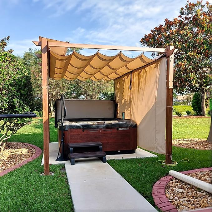 PURPLE LEAF 10' x 13' Outdoor Retractable Pergola Patio Metal Shelter by PURPLELEAF