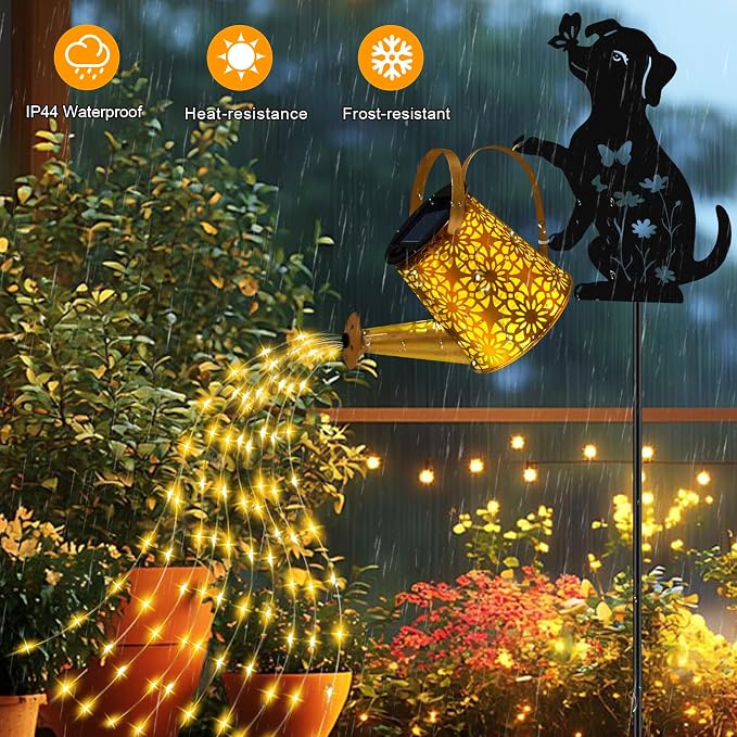 Solar Lights Outdoor Decorative, Watering Can - Image 3