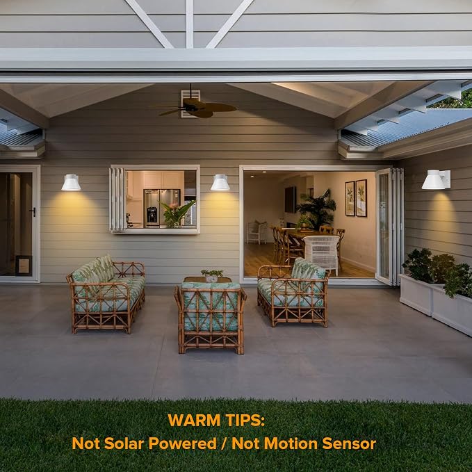UME 2 Pack LED Outdoor Wall Light Fixtures, Dusk to Dawn Outdoor Wall Lantern - Image 7